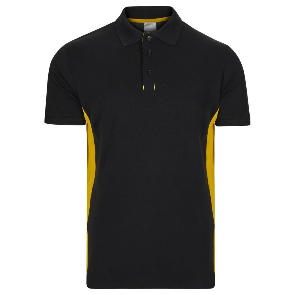 polo velilla maniche corta total match cod 105504 nero/giallo xs