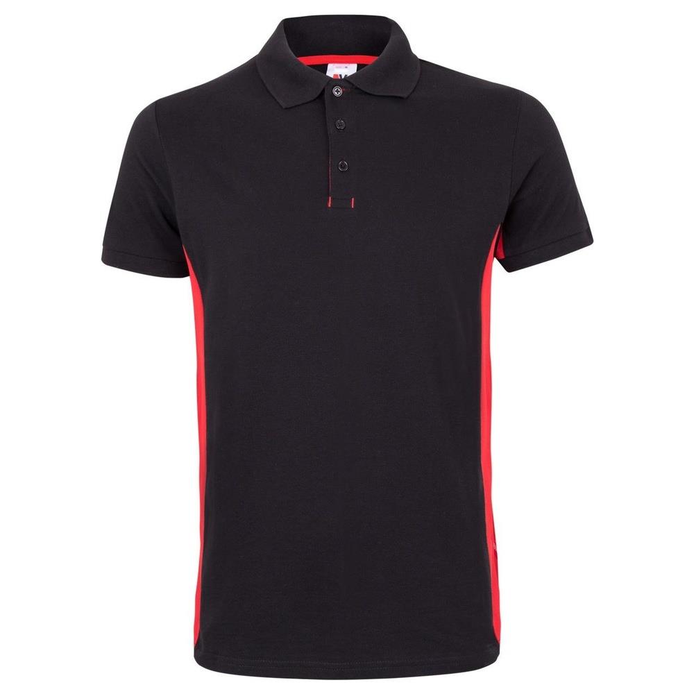 polo velilla maniche corta total match cod 105504 nero/rosso xs