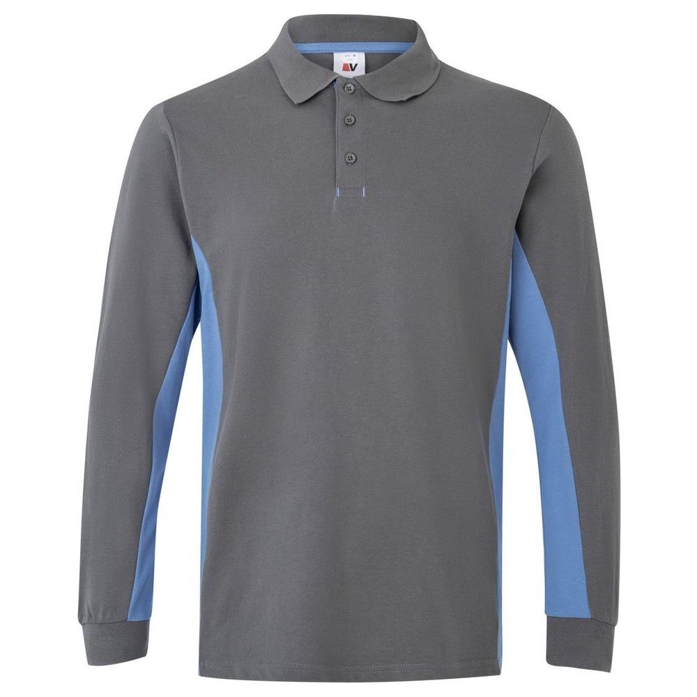 polo velilla maniche lunga total match cod 105514 grigio/celeste xs