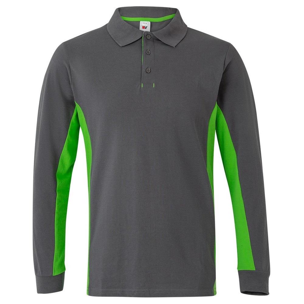polo velilla maniche lunga total match cod 105514 grigio/chartreuse xs