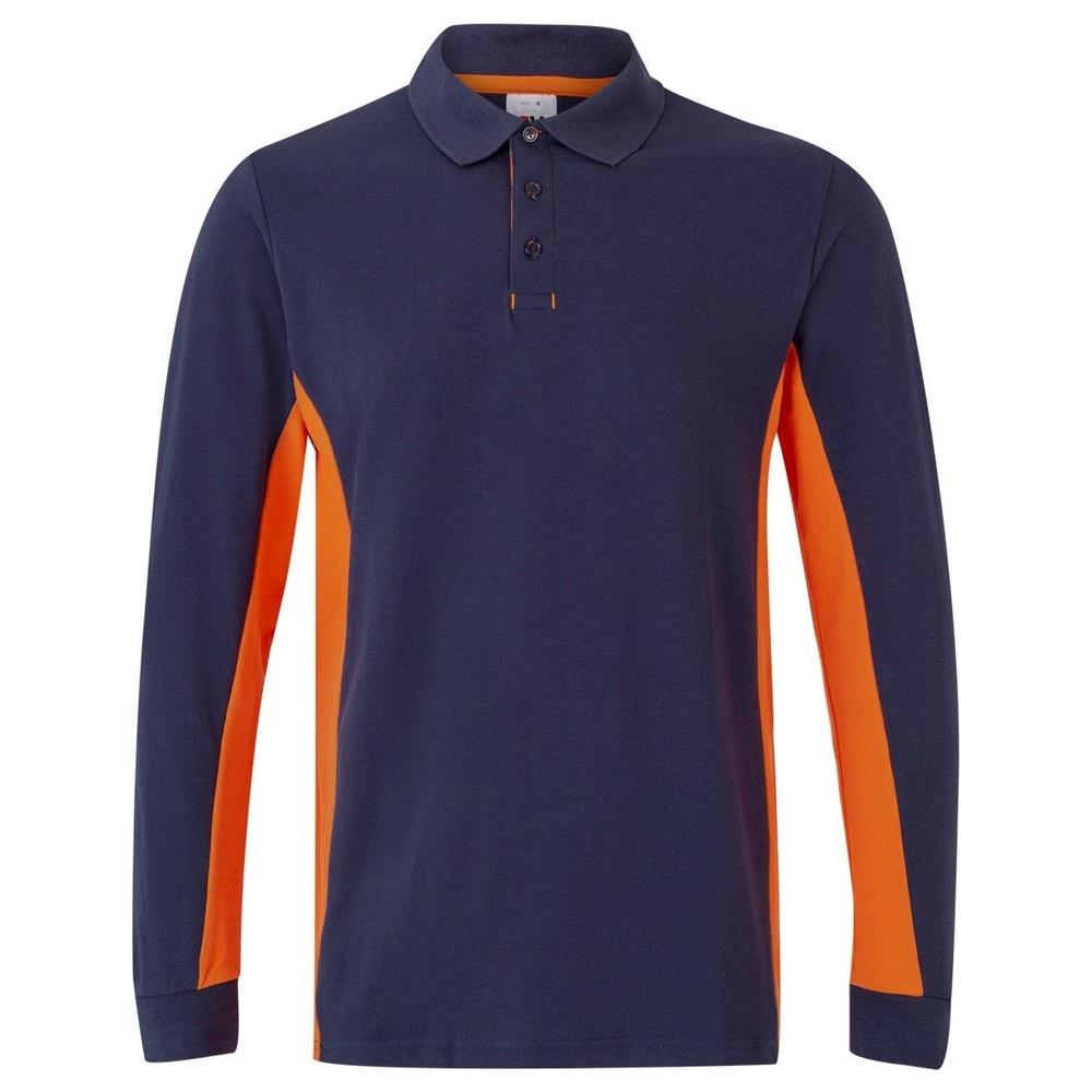 polo velilla maniche lunga total match cod 105514 navy/arancione xs