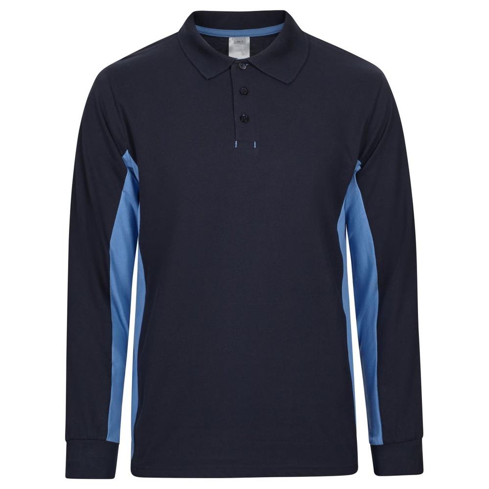polo velilla maniche lunga total match cod 105514 navy/celeste xs