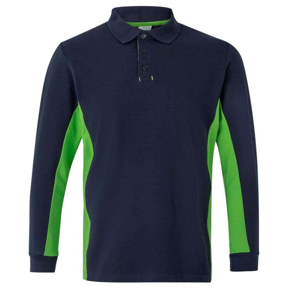 polo velilla maniche lunga total match cod 105514 navy/chartreuse xs