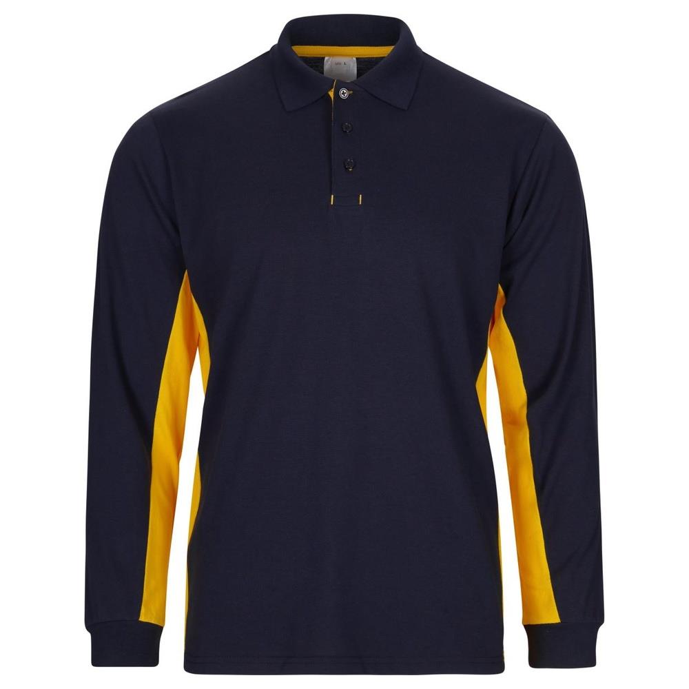 polo velilla maniche lunga total match cod 105514 navy/giallo xs