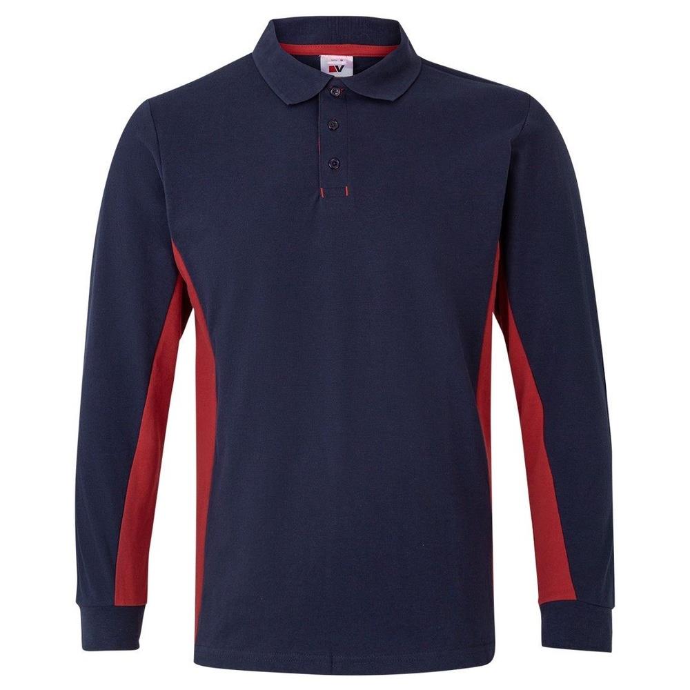 polo velilla maniche lunga total match cod 105514 navy/rosso xs