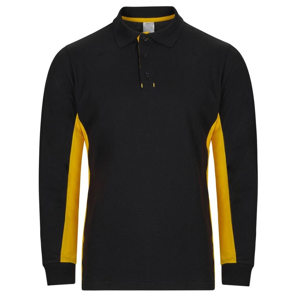 polo velilla maniche lunga total match cod 105514 nero/giallo xs