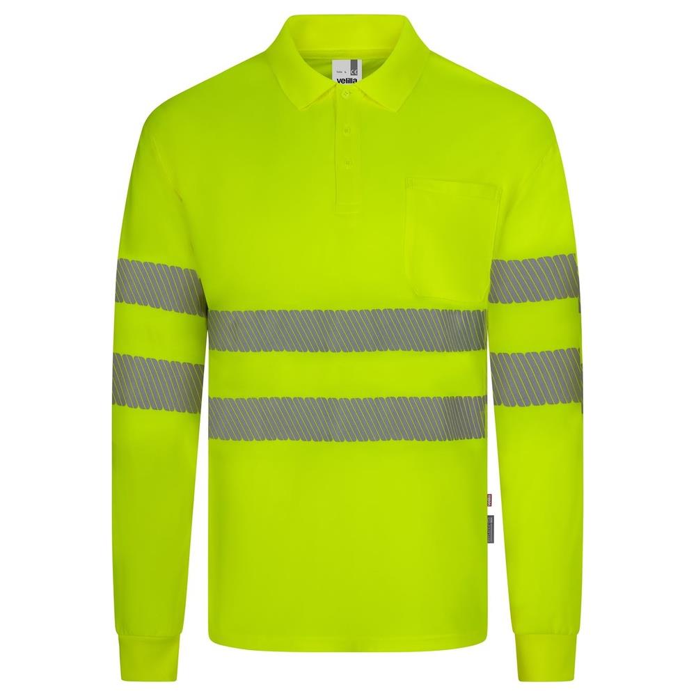 polo velilla poliestere riciclato maniche l cod 305534 giallo fluo s