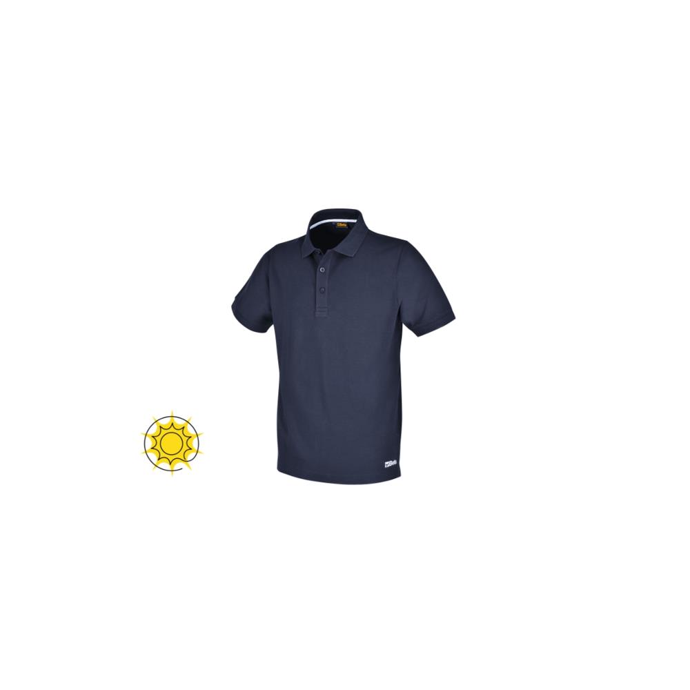 polo work in cotone piquet 200g, con 3 bottoni, blu beta 7552bl xs