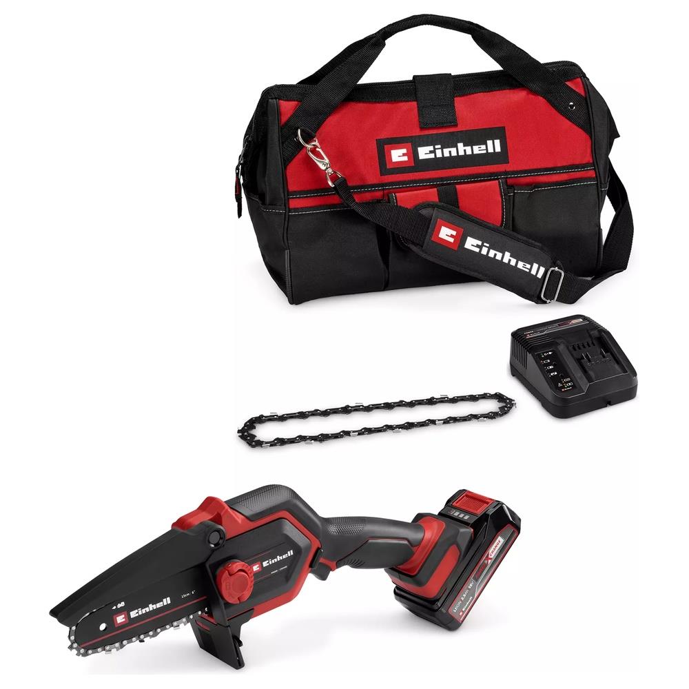 potatore einhell a catena a batteria ge-ps 18/15 li bag kit