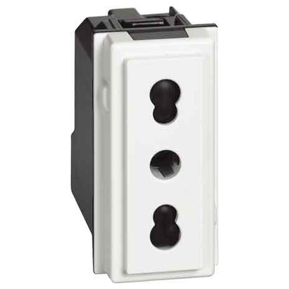 presa  bivalente 'living now' bticino 10/16a 250v 2p+t - bianco