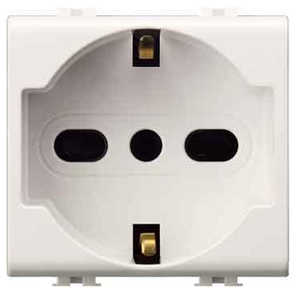 presa italiana/tedesca 'easy' 10/16a 250v 2p+t - bianco