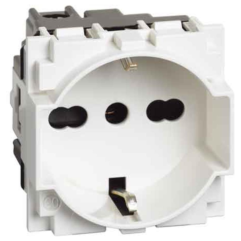 presa italiana/tedesca 'living now' bticino 10/16a 250v 2p+t - bianco