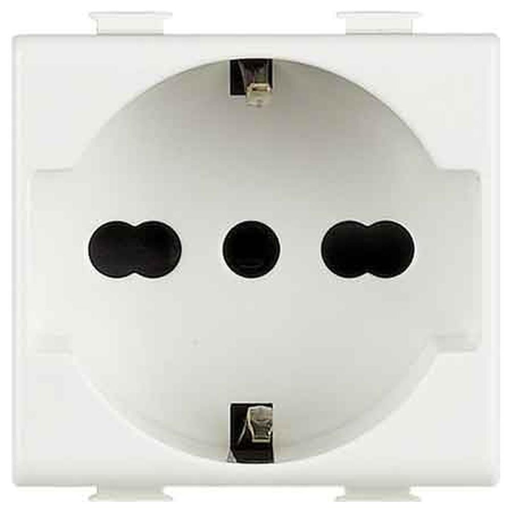 presa italiana/tedesca 'matix' bticino 10/16a 250v 2p+t - bianco