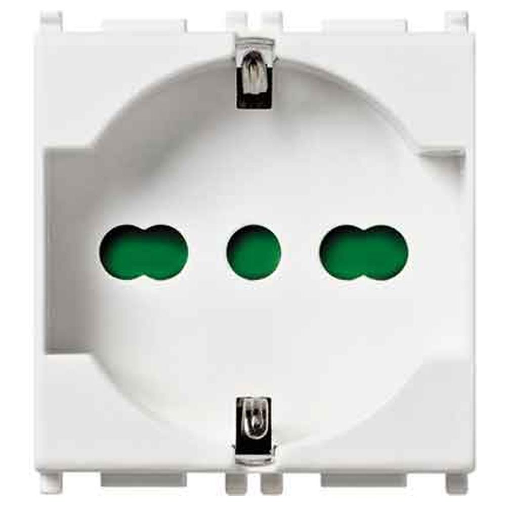presa italiana/tedesca 'plana' vimar 10/16a 250v 2p+t - colore bianco