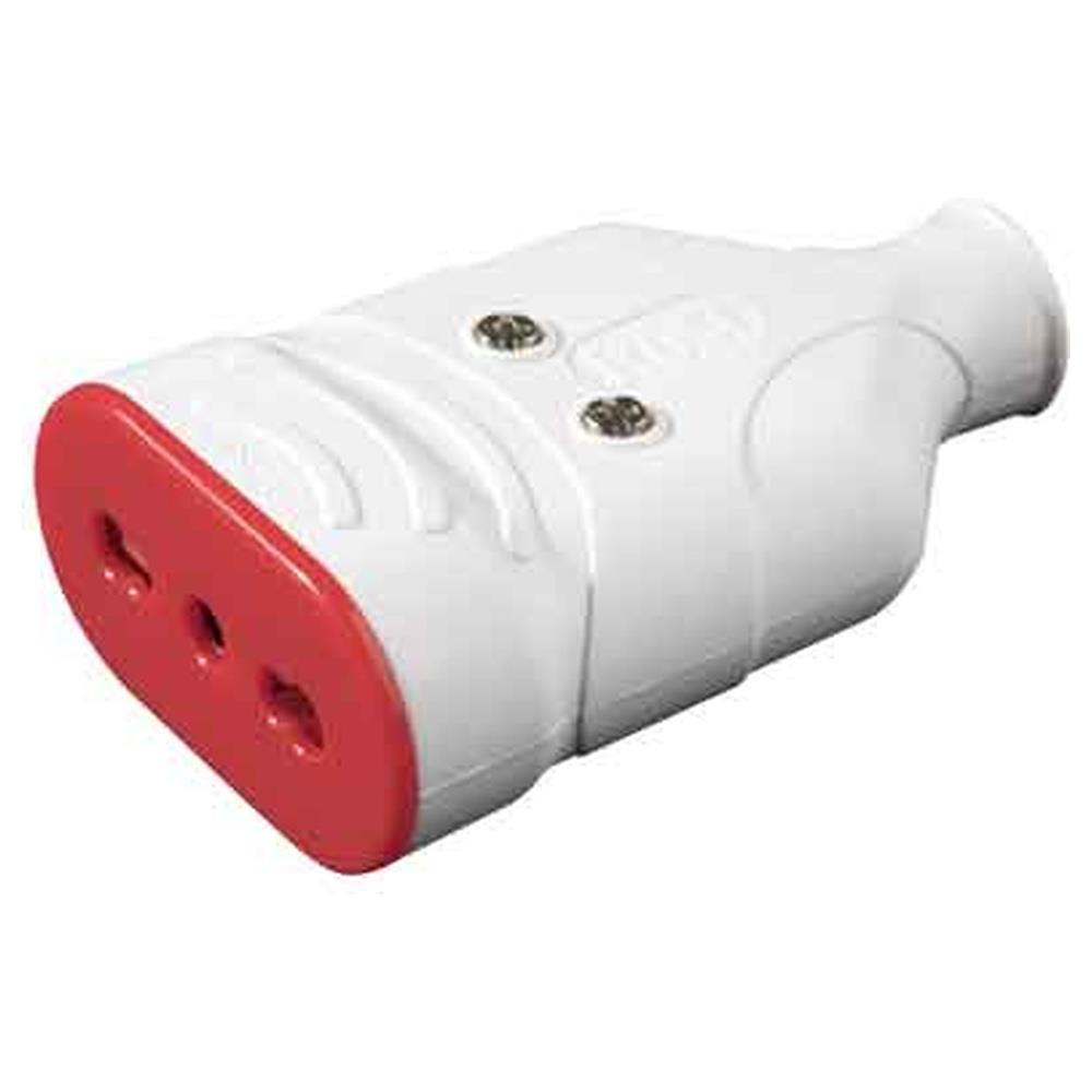 presa mobile antischiacciamento in gomma rosi 10/16a 2p+t - colore bianca
