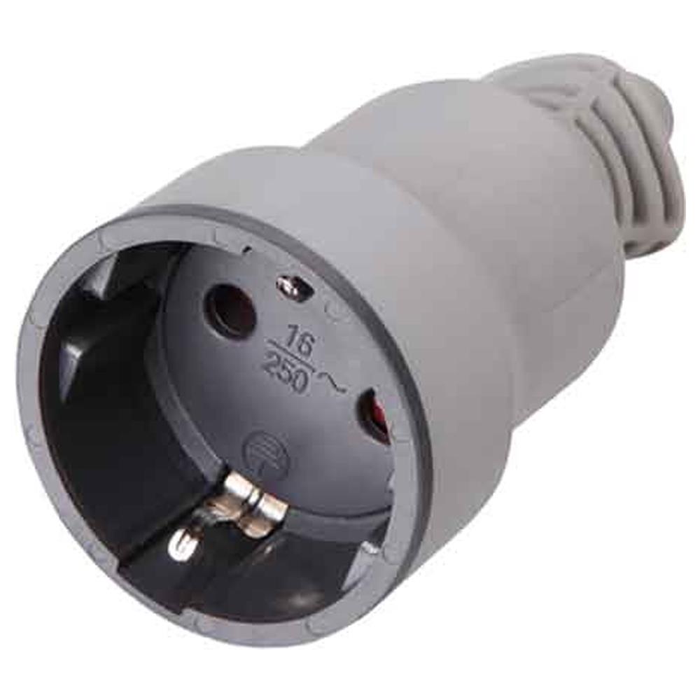 presa mobile schuko 10a in gomma 2p+t