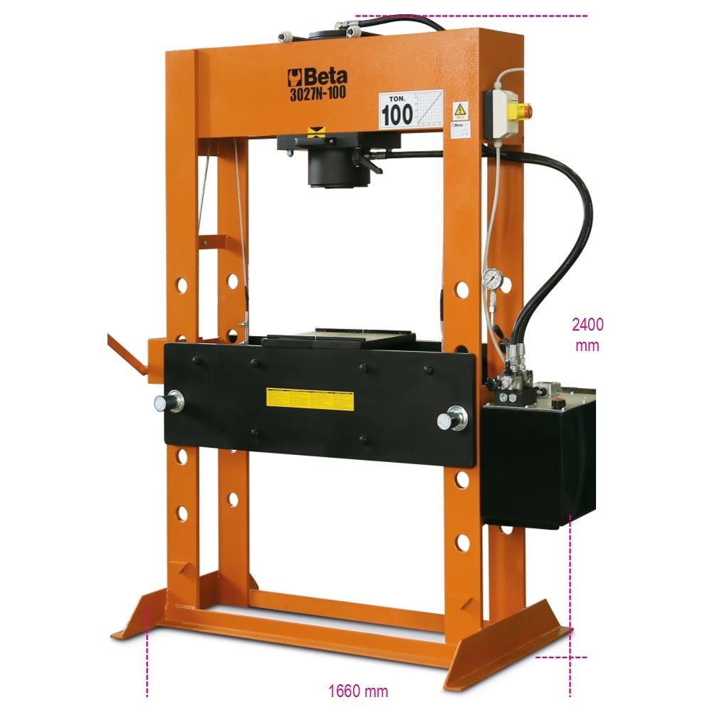 pressa elettroidraulica motorizzata con pistone mobile ed argano beta 3027n 100