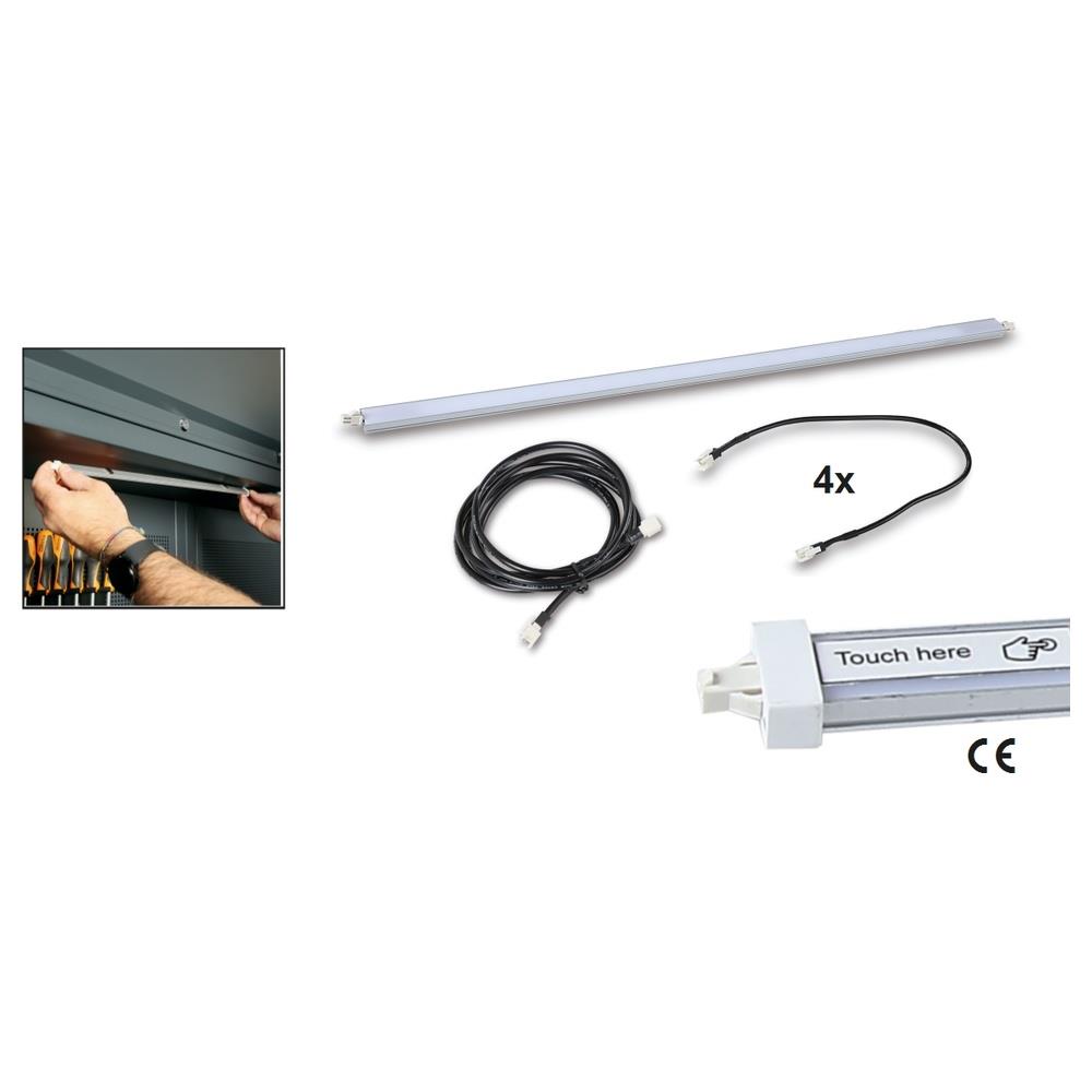 profilo in alluminio con strip led ed interruttore soft touch per arredo officina betarsc50 5000 rsc50/pledc-st