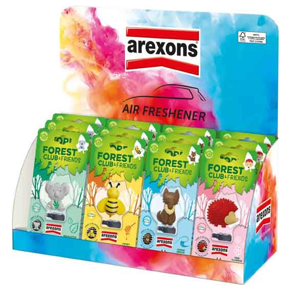 profumatore forest club & friends arexons confezione 24 pezzi