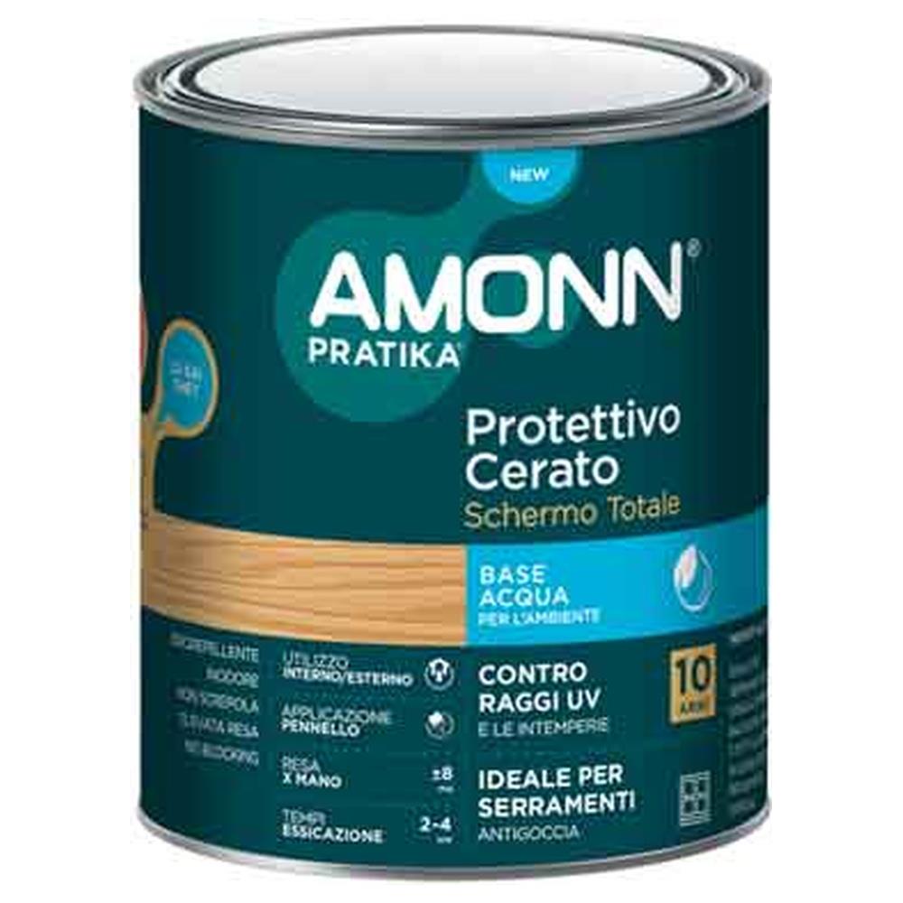 protettivo cerato all'acqua 'schermo totale' amonn 0,75 lt - trasparente