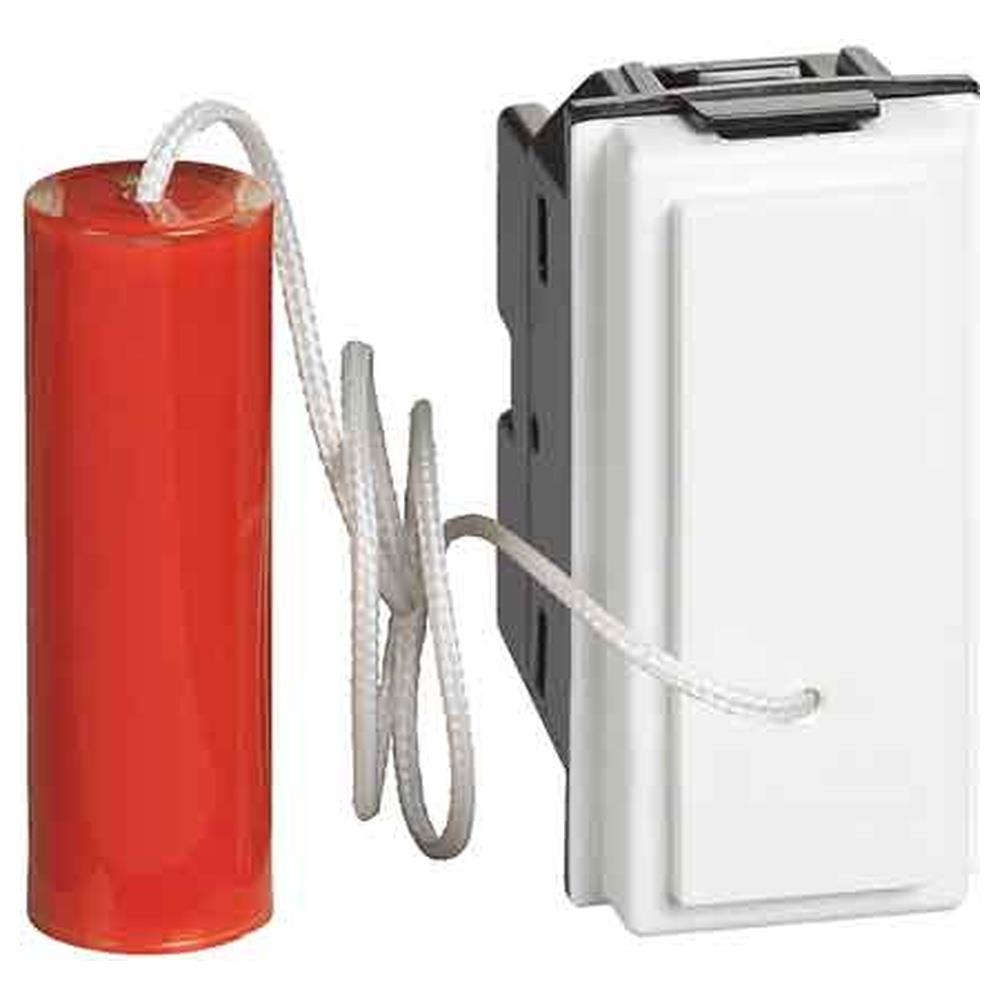 pulsante unipolare a tirare 'living now' bticino 1p no + 1p nc - 10ax 250v - bianco