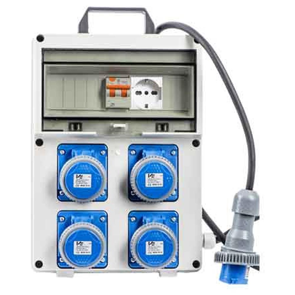 quadro di distribuzione 220v con presa schuko cm 25,5x12,5x35,5h