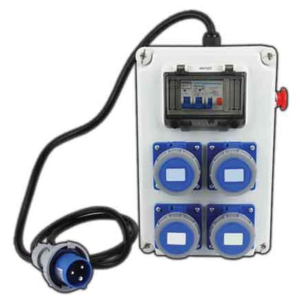 quadro di distribuzione 220v con pulsante di emergenza cardinale cm 330x220x150