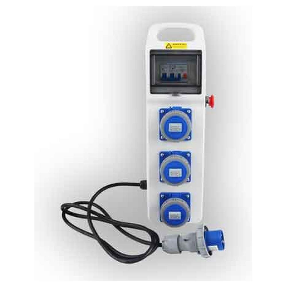 quadro di distribuzione 'slim' 220v con pulsante di emergenza cardinale cm 480x140x90