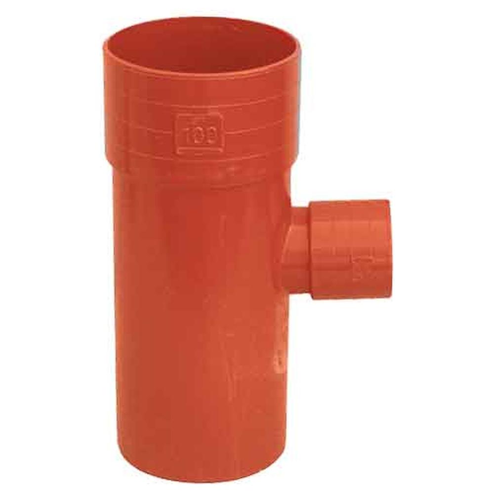 raccordo a t ridotto in pvc arancio 87,30°