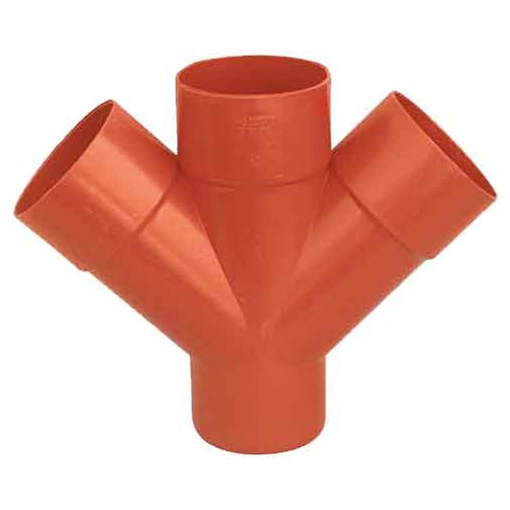 raccordo braga doppia a 45° in pvc arancio ø 100 mm
