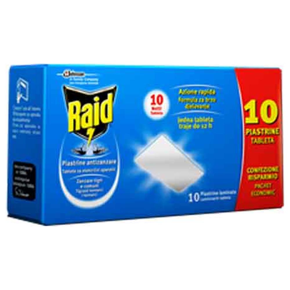 raid piastrine antizanzare confezione 10 pezzi