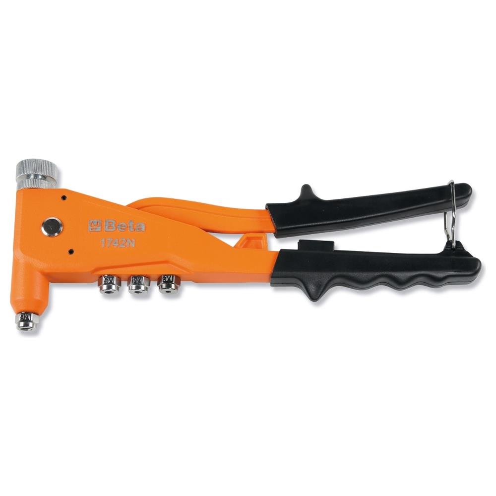 rivettatrice per inserti filettati con 4 testine intercambiabili e 4 perni beta 1742n