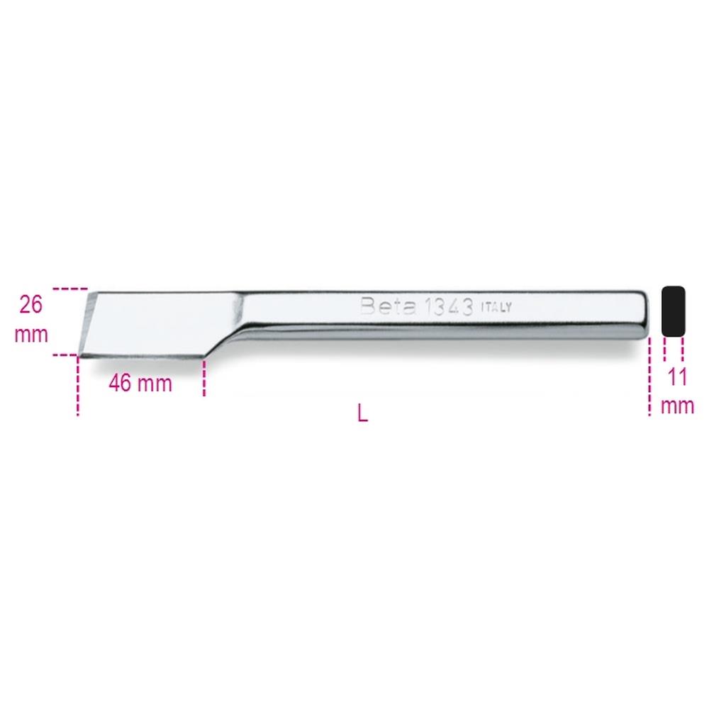 scalpello piatto con tagliente laterale beta 1343