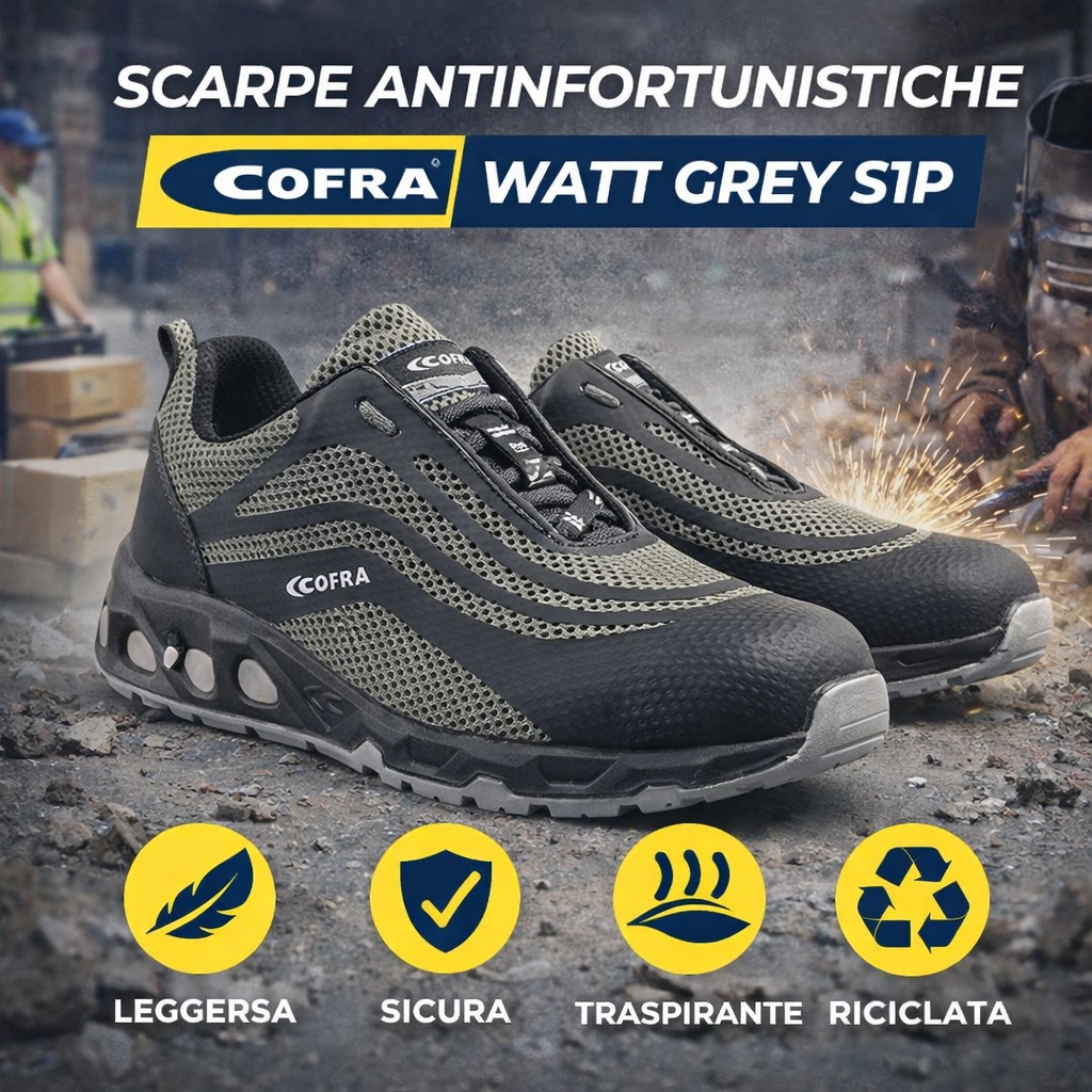 Scarpe Cofra Watt Grey S1P Protezione Ambientale