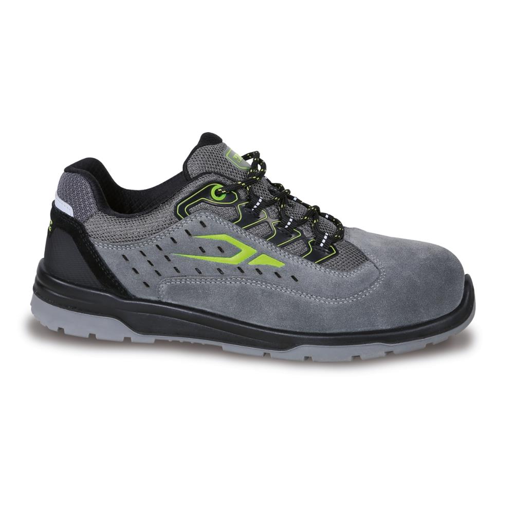 scarpe in pelle scamosciata s3 traforata con supporto di stabilità al tallone beta 7317na