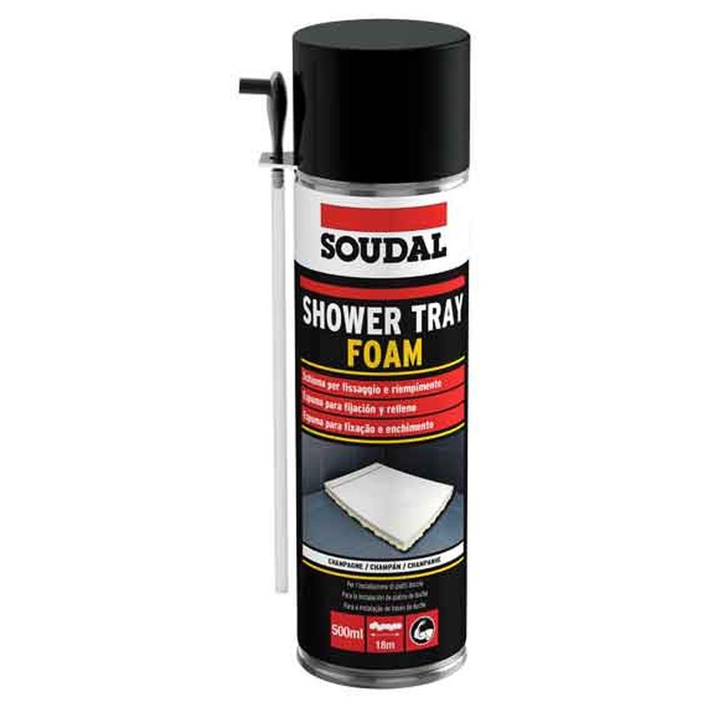 schiuma poliuretanica per piatti doccia  soudal 500 ml - manuale