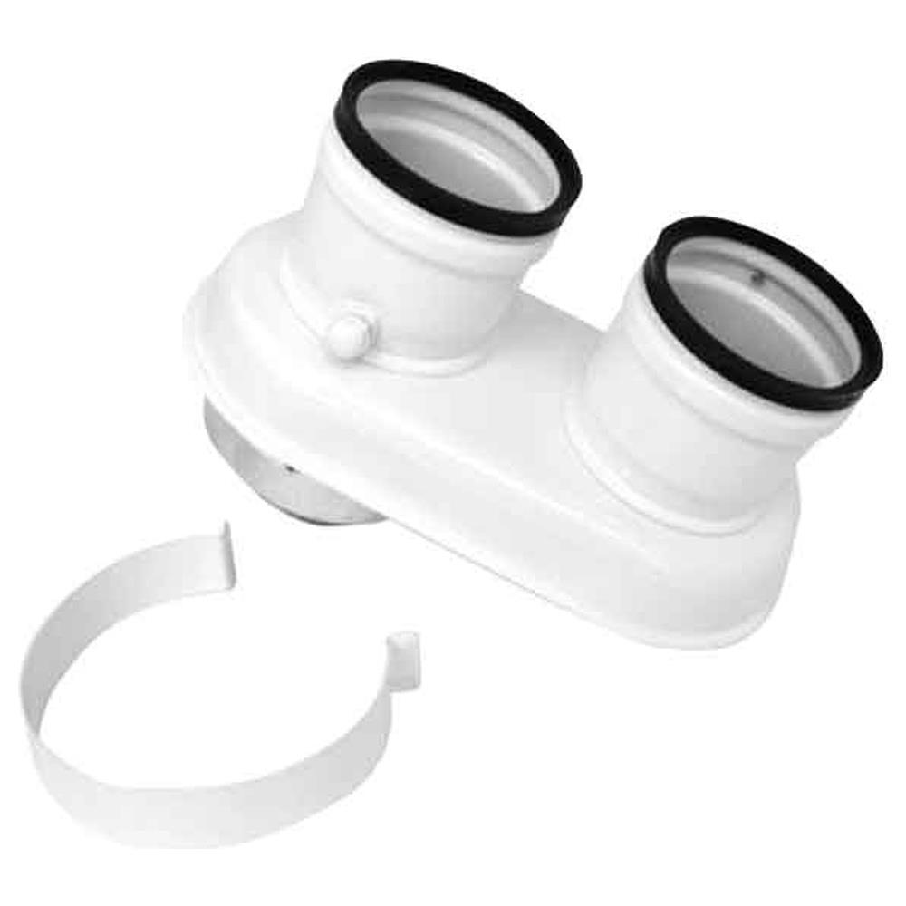 sdoppiatore compatto per scaldino da ø60/100 a ø 80/80 mm