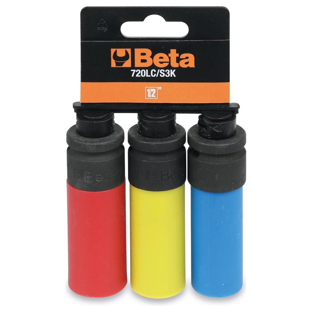 serie 3 chiavi a bussola macchina per dadi ruote con inserti polimerici colorati  beta 720lc/s3k