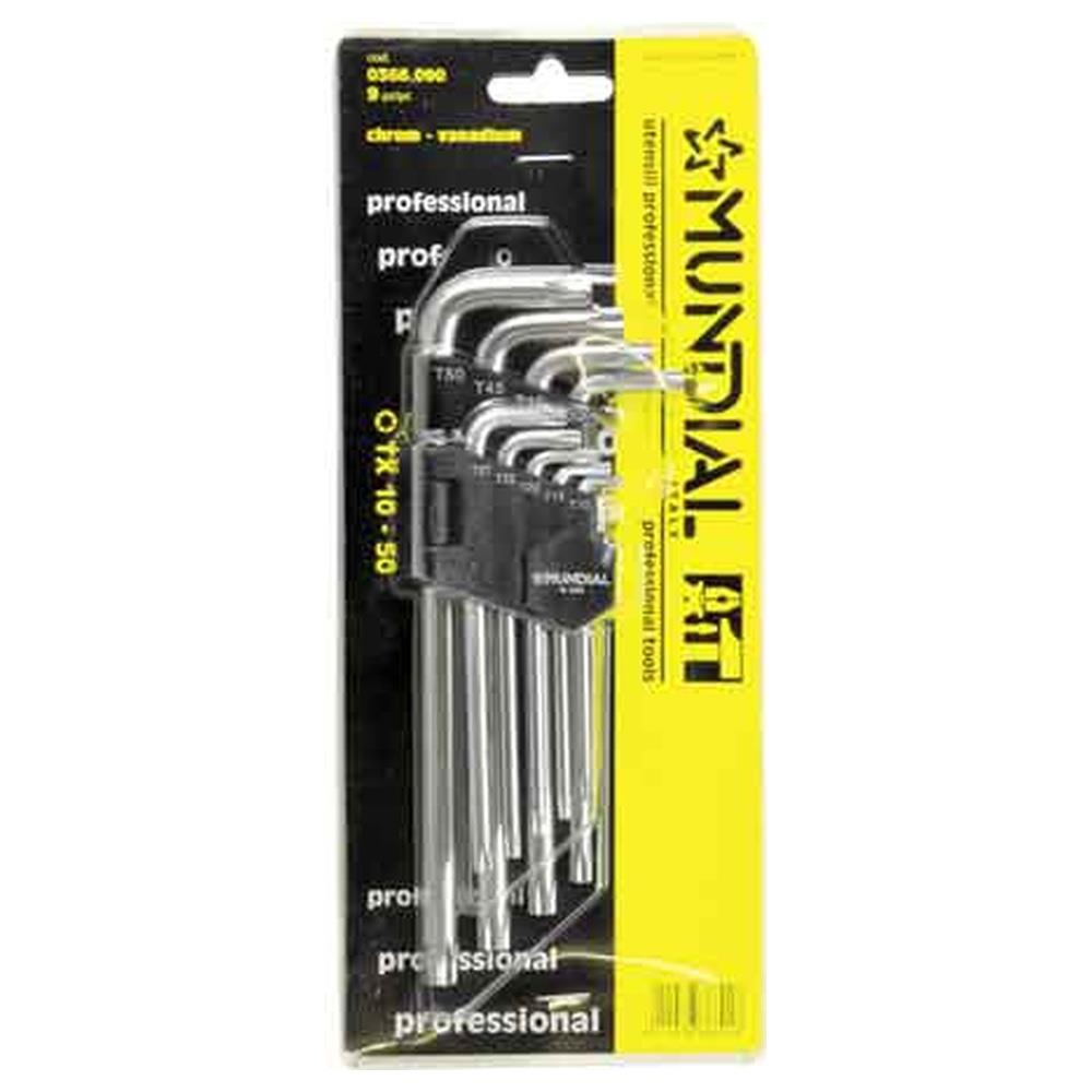 serie chiavi prolungate torx mundial 9 pezzi (tx 10 a 50)