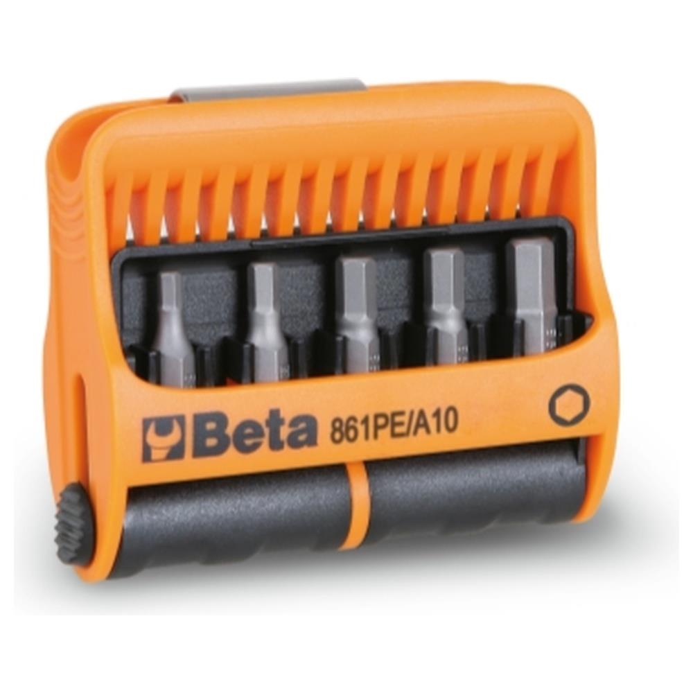 serie di 10 inserti con portainserti magnetico in astuccio tascabile beta 861pe/a10