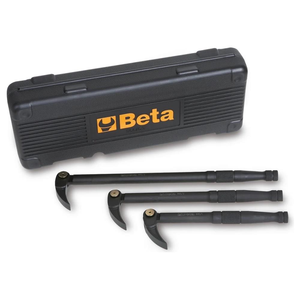serie di 3 leve con testa snodata piatta curva beta 966/c3