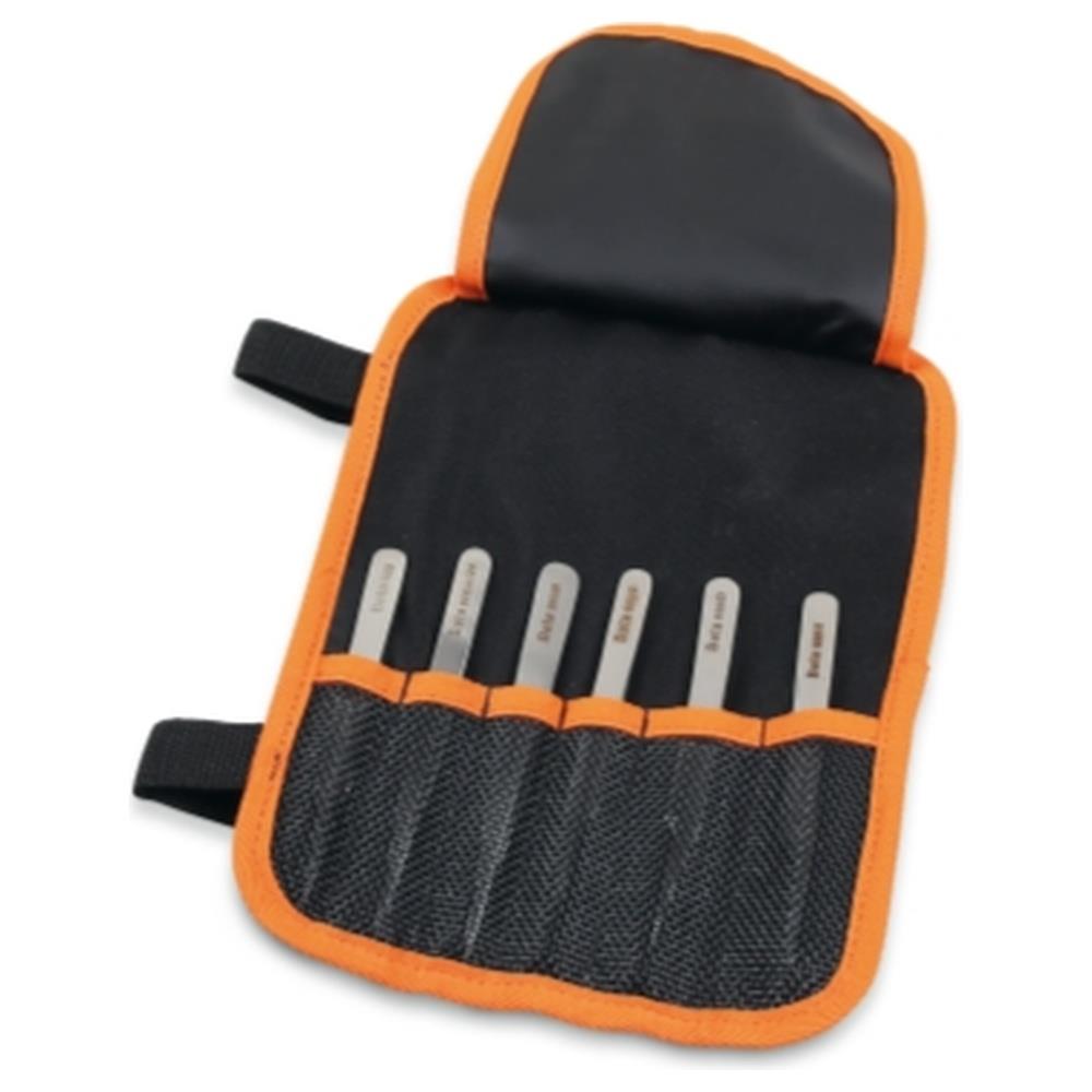 serie di 6 pinzette a molla antiacido ed antimagnetiche  beta 999/b6n