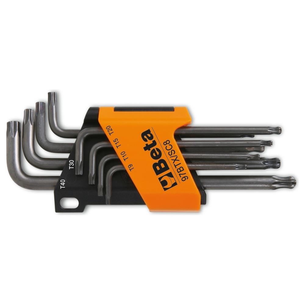 serie di 8 chiavi maschio piegate con un'estremità sferica per viti con impronta torx® beta 97btx