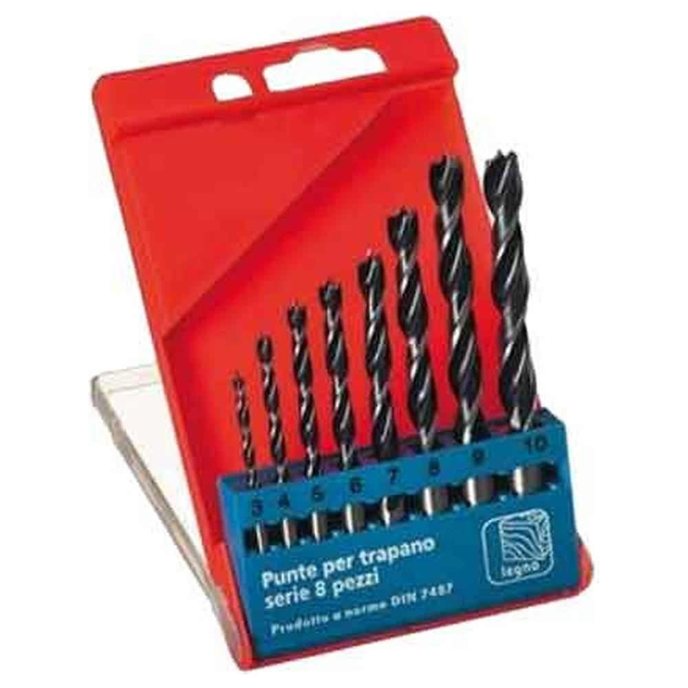 serie punte per legno 8 pezzi - 3÷10 mm
