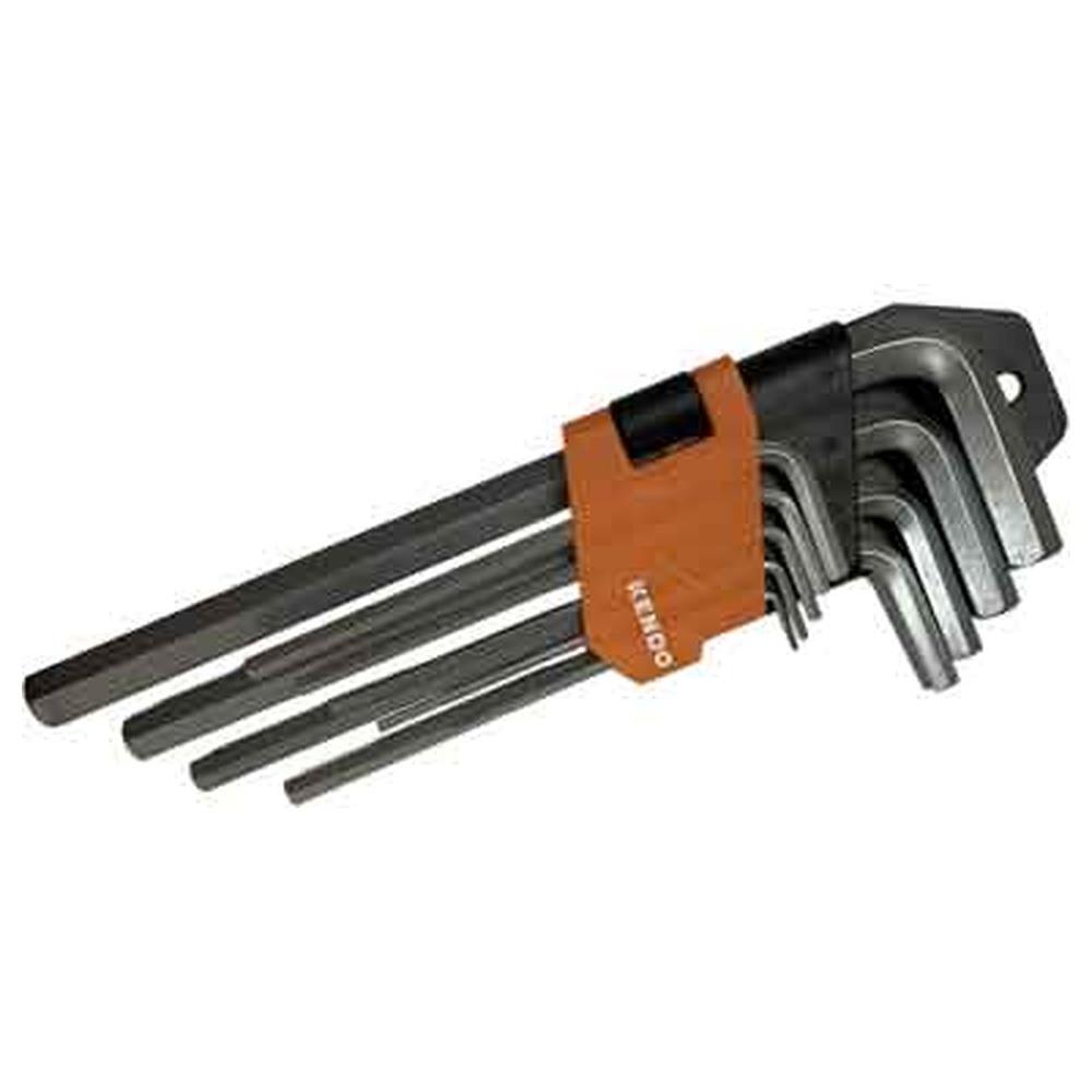 set chiavi maschio esagonali lunghe kendo 9 pezzi 1,5;2;2,5;3;4;5;6;8;10 mm