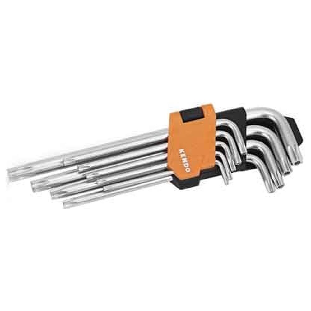 set chiavi maschio torx lunghe kendo 9 pezzi t10,15,20,25,27,30,40,45,50