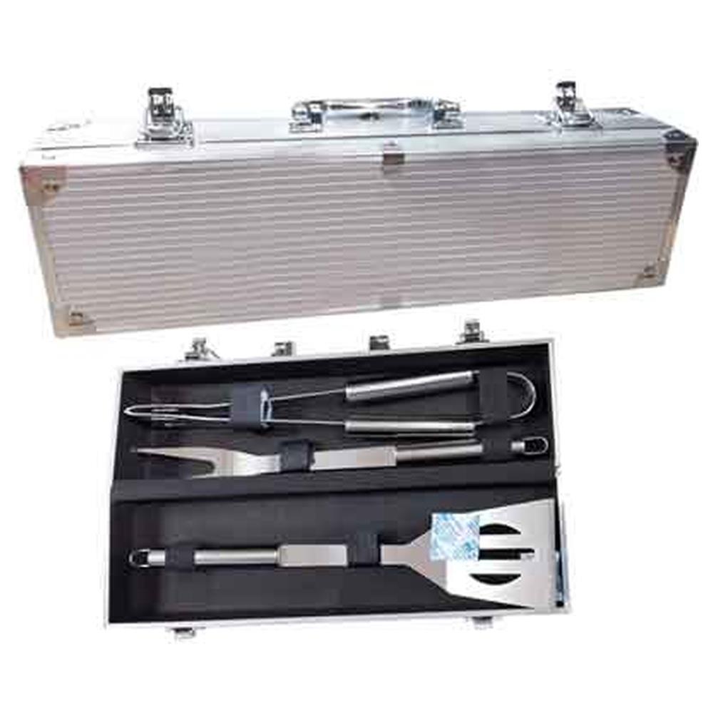 set per barbecue in valigetta 3 pezzi cardinale 34 cm