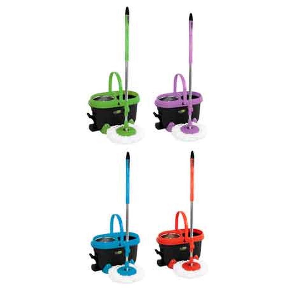 set secchio lavapavimenti rotante spin mop 360 49x29,5x28,5h cm