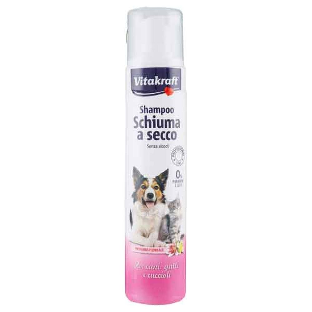 shampoo schiuma a secco per cani e gatti vitakraft 200 ml