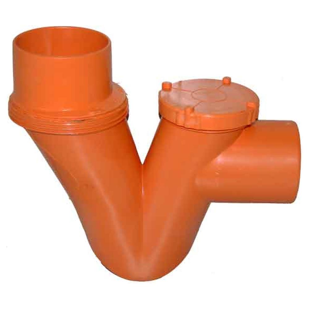 sifone orizzontale/verticale 1 tappo in pvc arancio